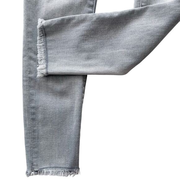 DL1961 Florence Instasculpt 25 Cropped Jeans in Legendary Grey Stretch Fray Hem - Picture 8 of 9